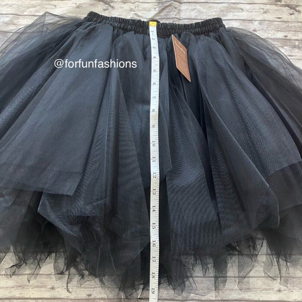Tutu BLACK (XL) Tulle Petticoat for Halloween Costume Party Fun Run Spirit Day - Picture 3 of 7